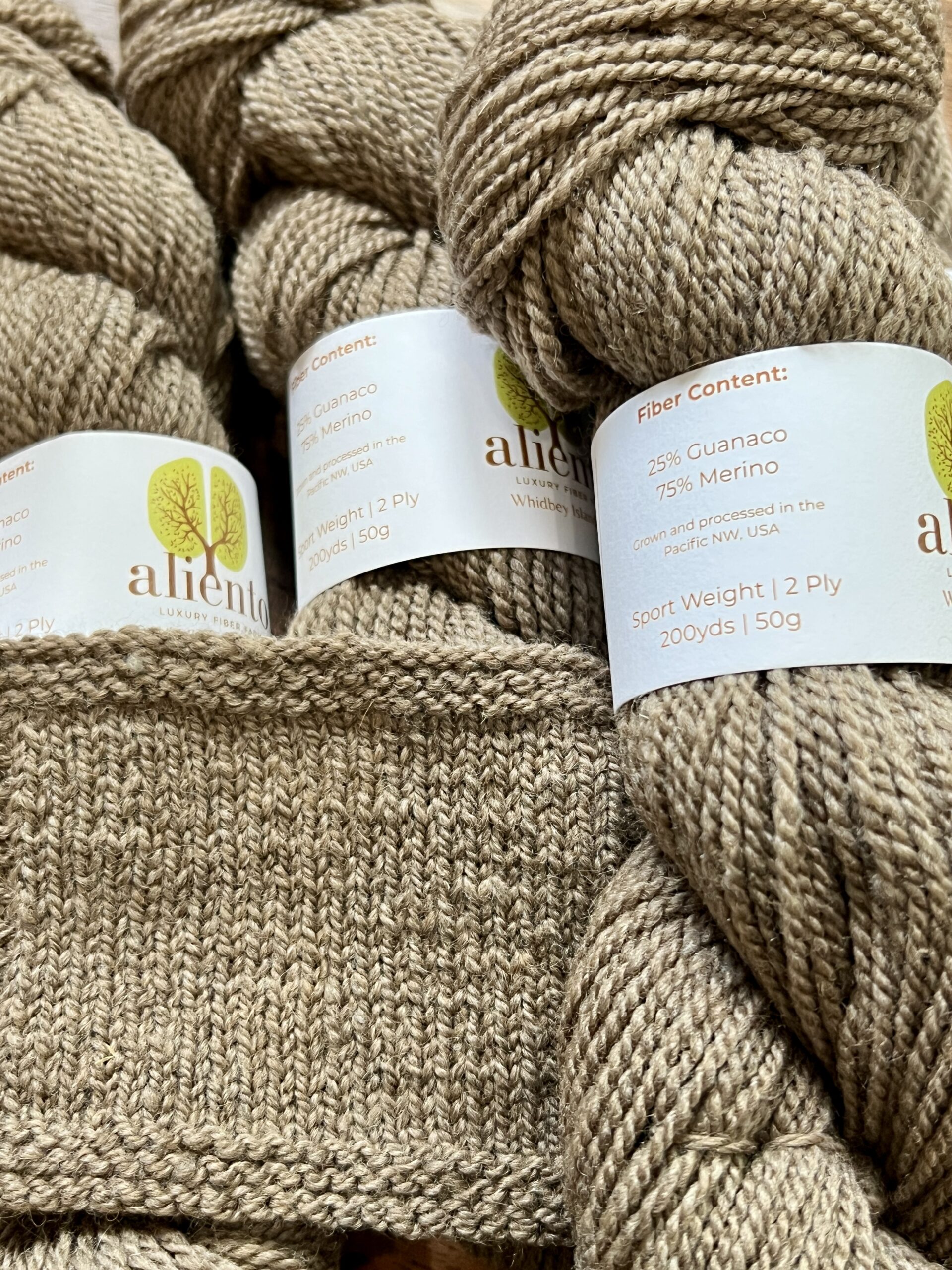 Guanaco/Merino Yarn--Dark Caramel